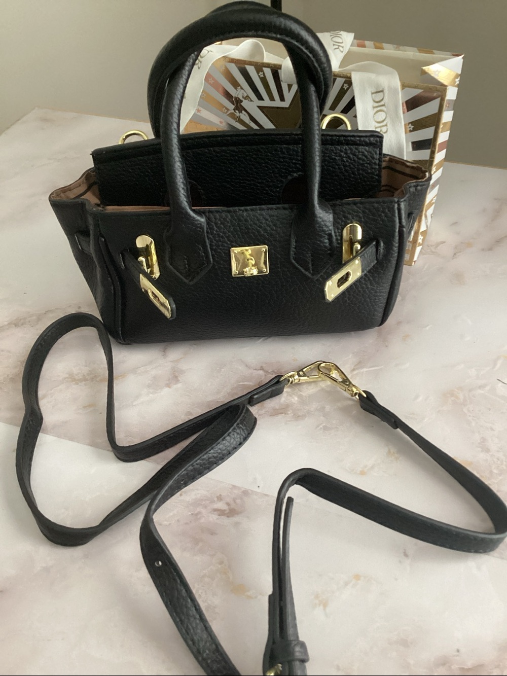 vault leather mini structured bag with free scarf - Picture 10 of 12